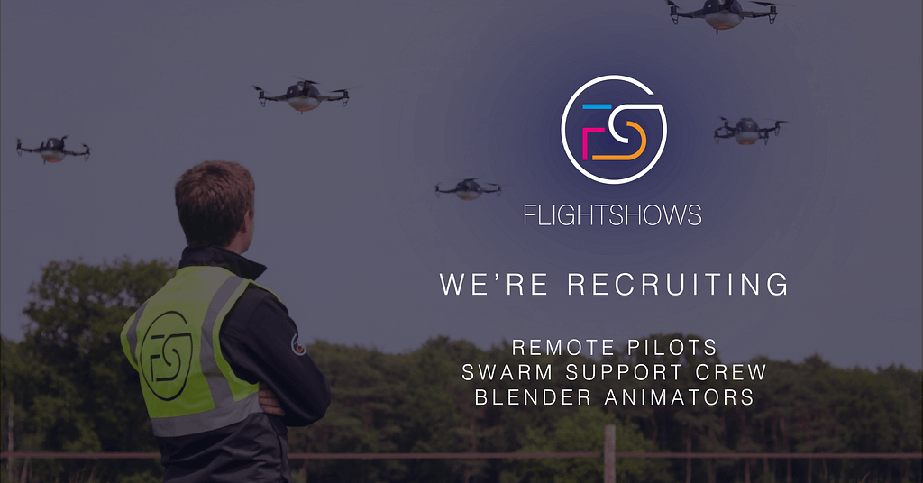 FlightShows are recruiting Remote Pilots, Swarm Support Crew and Blender animators. 