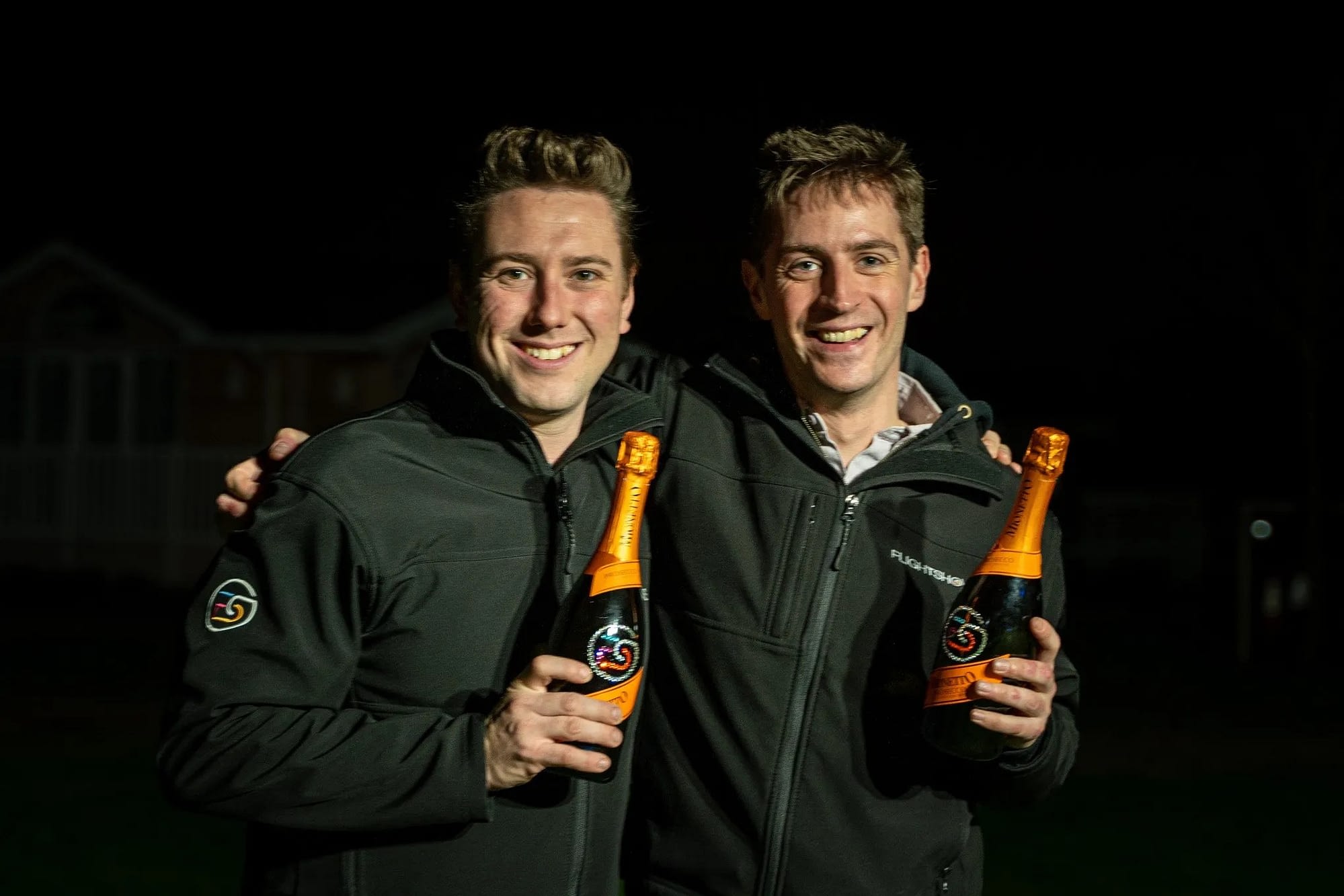 Eoin & George, FlightShows Directors celebrating after a successful drone show